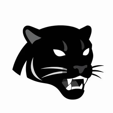 Powerful black panther head vector illustration, fierce predator mascot wit.. Illustrazione stock