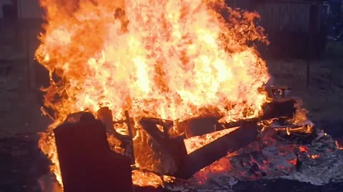 Powerful blaze of fire. Stock Footage 201434891