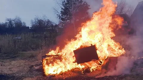 Powerful blaze of fire. Stock Footage 201434899