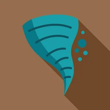 Powerful blue tornado rotating with debris flying around Stock Illustration