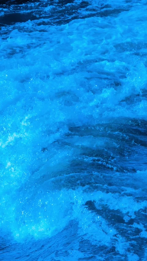 Powerful Blue Water Surface in Motion, Natural Coastal Energy, Marine Background Stock Footage 306679462