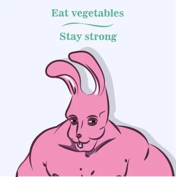 Powerful bodybuilder rabbit Stock Illustration