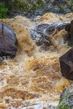 Powerful Brown River Rapids Close Up Stock Photos