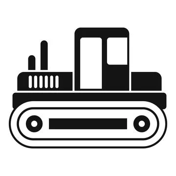 Powerful bulldozer moving earth on a construction site Stock Illustration