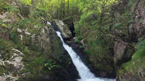 Powerful Cascadas de Raxoi Along The Valga River In Spain. Static Shot Stock-Footage 335927012