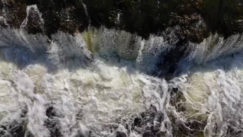 Powerful cascade of nature at a stunning waterfall Stock Footage 307494727