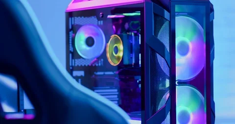 Powerful computer for cyber sport Stock Footage 128595327