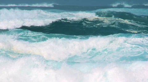 Powerful Crashing Waves 60 FPS Stock Footage 630367