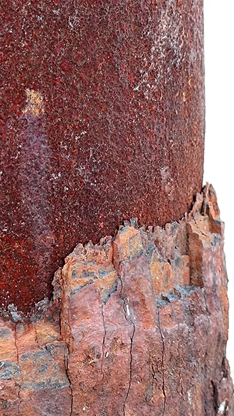 Powerful Dark Silver Aesthetic of a Retired Mooring Bollard,Vertical 库存影片 343822509