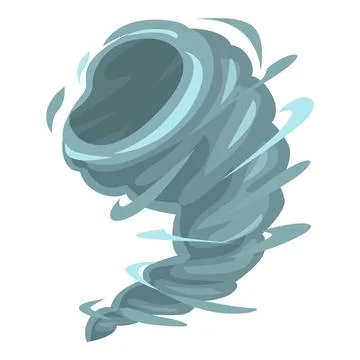Powerful destructive blue tornado rotating, natural disaster illustration Stock Illustration