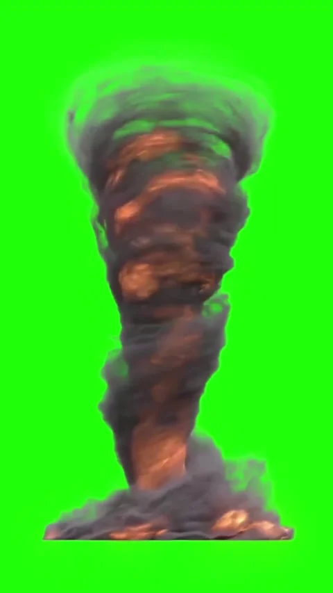 Powerful destructive tornado. Green screen Stock Footage 297010776