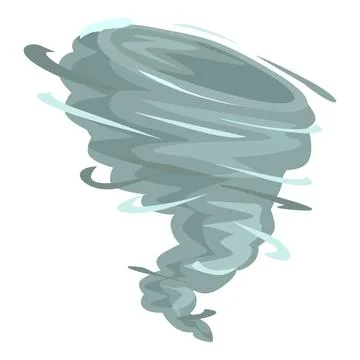 Powerful destructive tornado rotating, natural disaster illustration Stock Illustration