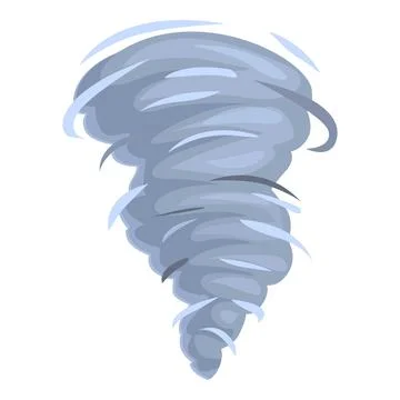 Powerful destructive tornado rotating, natural disaster illustration Stock Illustration