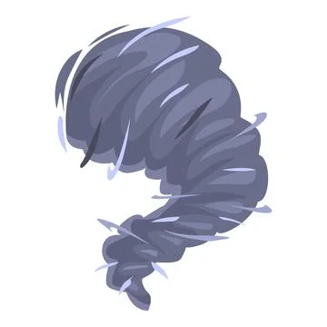 Powerful destructive tornado rotating, natural disaster illustration Stock Illustration