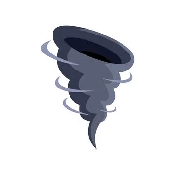 Powerful destructive tornado rotating, natural disaster illustration Stock Illustration