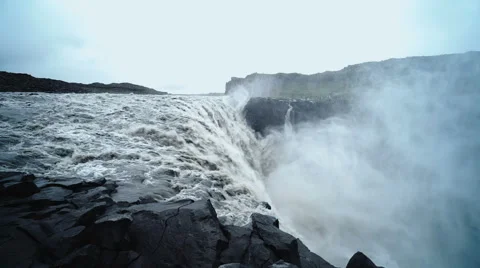 Powerful Dettifoss waterfall Stock Footage 44207636