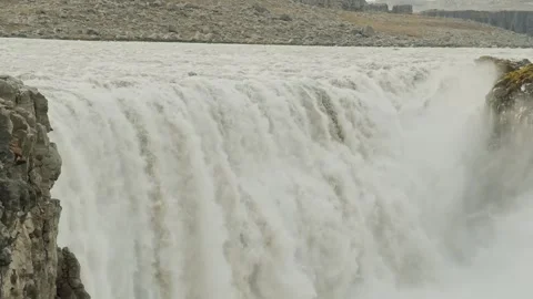 Powerful Dettifoss Waterfall in Iceland Stock Footage 320510696