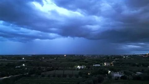 Powerful Electric Storm - Lightning Flashes - Part 1 Stock Footage 331860364