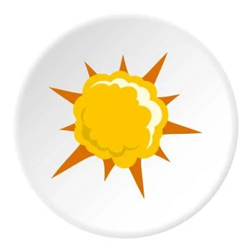 Powerful explosion icon circle Stock Illustration