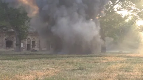 Powerful explosions in Brest (imitation 1941 Stock Footage 60169230