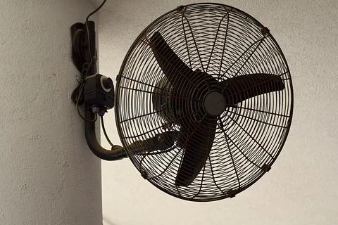 Powerful fan on the column. Stock Photos