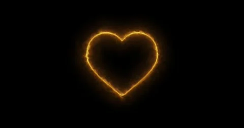 A powerful Fiery fire laser etching a burning outline of a heart shape out .. Stock Footage 330530120