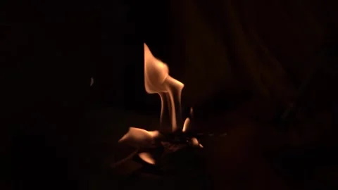 Powerful Fire Blaze with Glowing Sparks and Heat Stock Footage 337623423