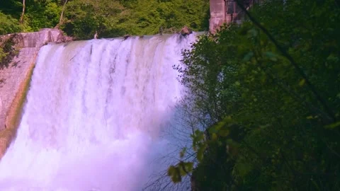 Powerful flow of falling water Stock Footage 234964301