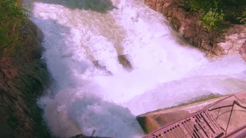 Powerful flow of falling water Stock Footage 234967151