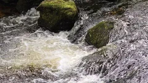 Powerful Frothy Whirlpool With Eddy Currents And Erosion Details Stock-Footage 335099068