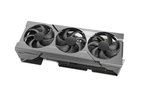 Powerful graphic video card of a computer isolated on a white background. Foto stock