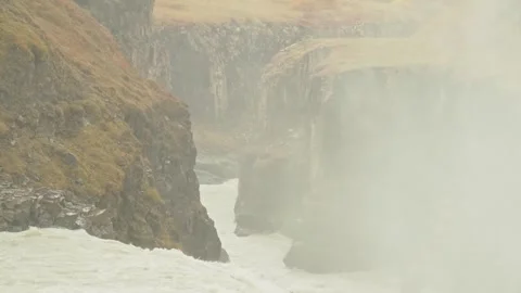 Powerful Gullfoss Waterfall in Iceland Stock Footage 320514657