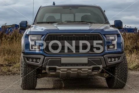 Powerful handsome SUV front view Stock Photos