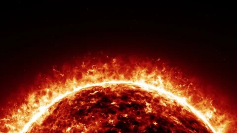 Powerful Horizontal Space Sun (10 seconds version) Stock Footage