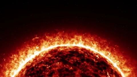Powerful Horizontal Space Sun (30 seconds version) Stock Footage 84072344