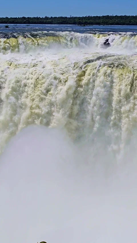 Powerful iguazu falls devil's throat waterfall in argentina Stock Footage 338132011