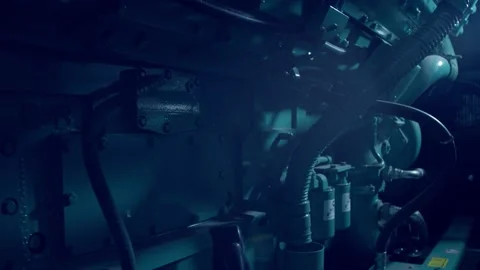 Powerful industrial diesel generator for generating electricity Stock Footage 130754652