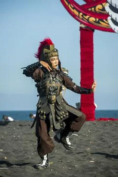 Powerful Javanese warrior dance showcases Indonesian heritage Foto stock