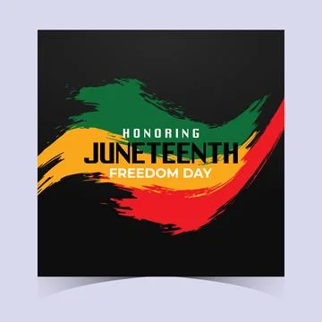 Powerful Juneteenth Typography Design Banner Background Stock Illustration