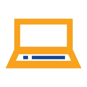 Powerful Laptop Line Icon Concept Stock Illustration
