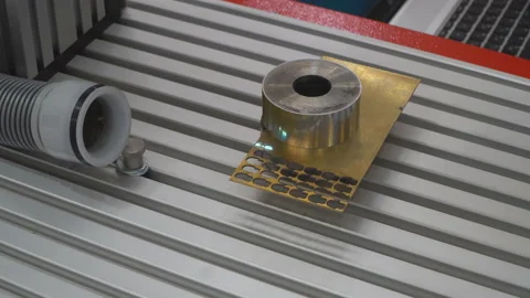 Powerful laser machine capable of cutting and engraving quickly Stock Footage 111010056