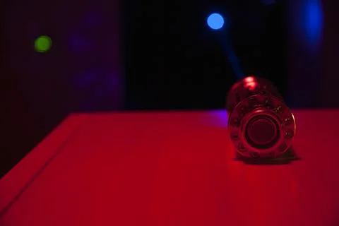 Powerful laser pointer, blue laser capable of burning paper and leaving burns Stock Photos