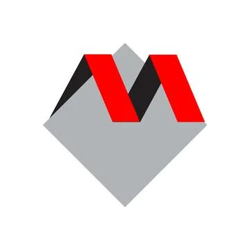 Powerful Letter M initial logo design in square vector template illustrations Stock Illustration