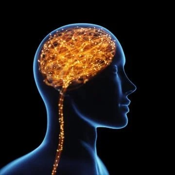 Powerful Mind Brain X-Ray Stock Illustration