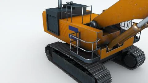 The powerful mining excavator, computer generated. 3d rendering of engineering Illustrazione stock