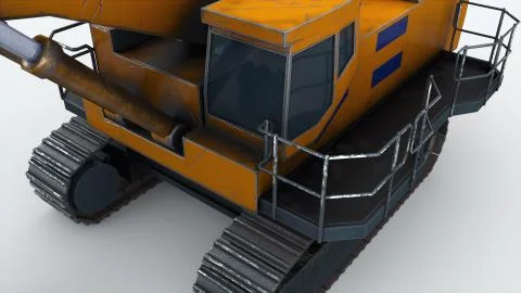 The powerful mining excavator, computer generated. 3d rendering of engineering Illustrazione stock