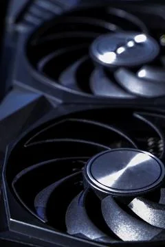 Powerful modern computer graphic card for crypto currency mining and games Fotos de archivo