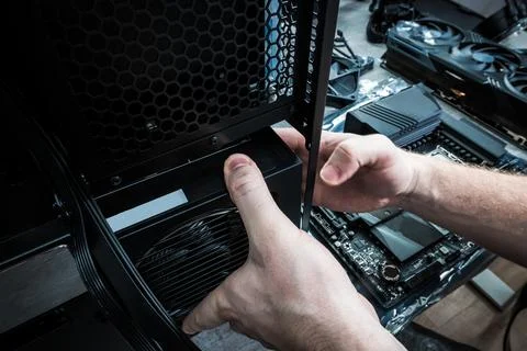 Powerful Modern Desktop Computer Workstation Building Stock Photos