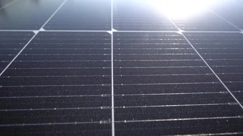 A powerful modular solar panel Video stock 321826624