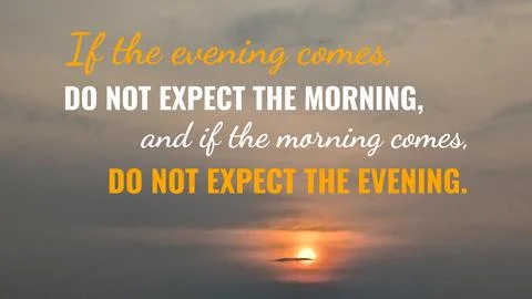A powerful moral quote on valuing the present moment, seizing the day, not .. Stock Photos